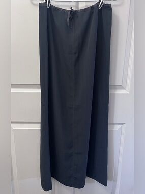 Zara Gray Drawstring Full-length Skirt